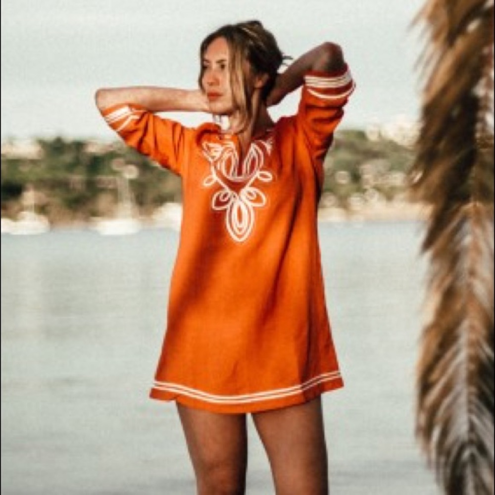 NWT!❤️Les Canebiers Tunic Dress (Orange) - Picture 2 of 5
